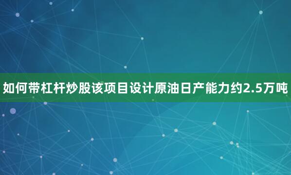 如何带杠杆炒股该项目设计原油日产能力约2.5万吨
